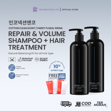 ROBLUE - Bundling Shampoo + Treatment Perfume Cotton Clean 500ml, FREE 2pcs shampoo cotton clean 50mL + 2pcs treatment cotton clean 50mL (200mL total)